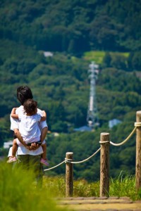 親子の散歩
