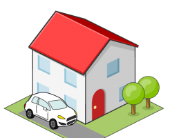 駐車場付きの家