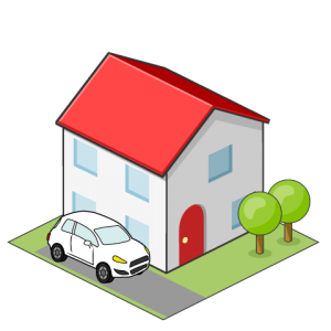 駐車場付きの家