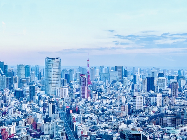東京タワーと周辺の街並み